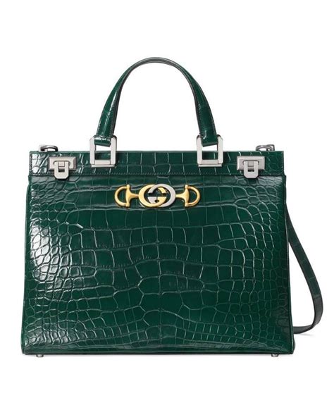 Zumi crocodile handbag Gucci Green in Crocodile 